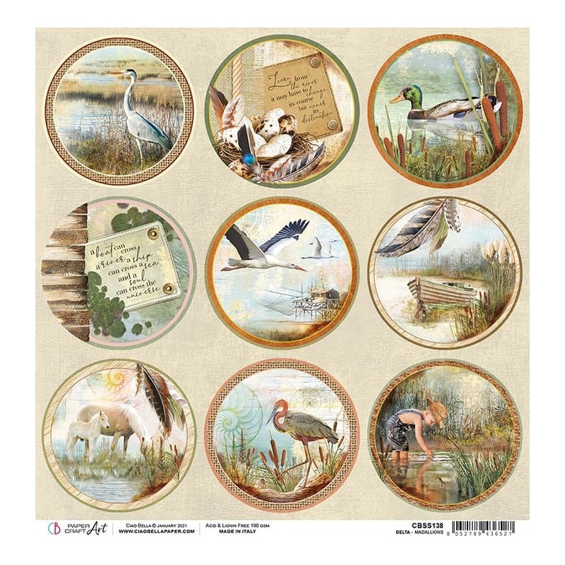 Delta medaliony, arkusz papieru rozm. 30,5 x30,5 cm