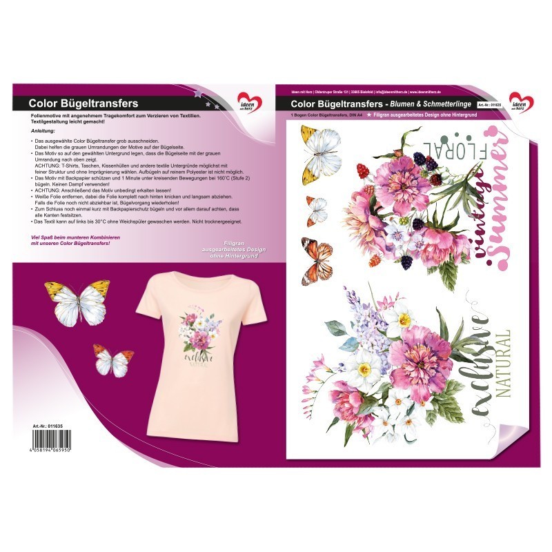 Prasowanka, termo aplikacja, Kwiaty, rozm. A4