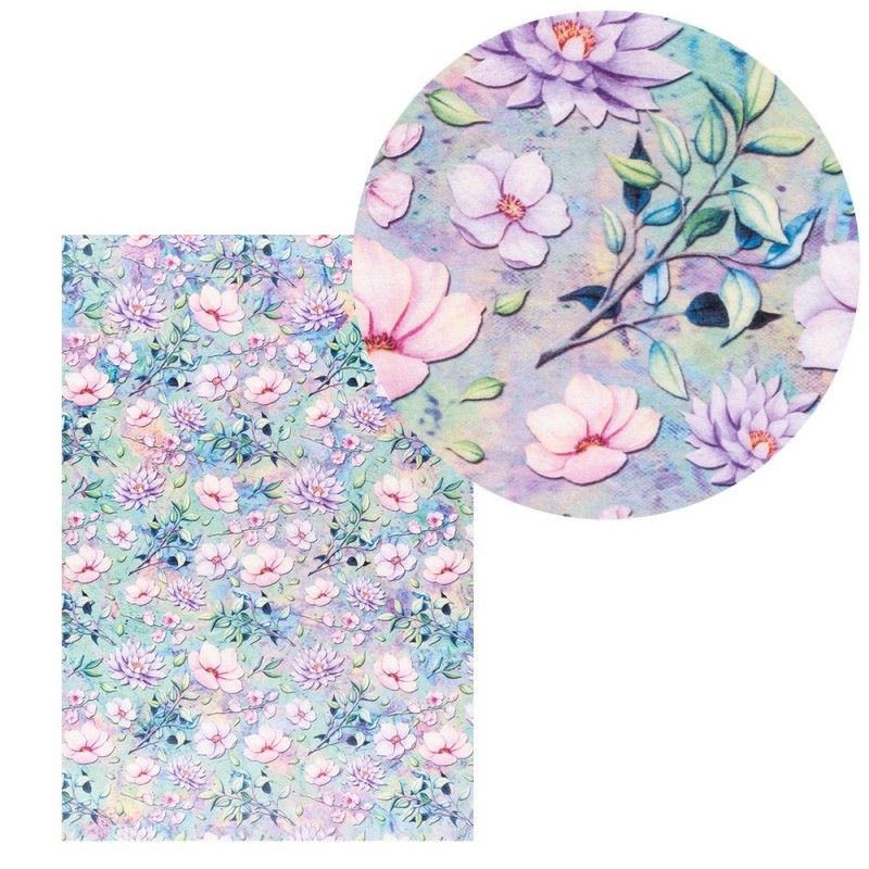 Papier ryżowy A4 kwiatowy 2 szt