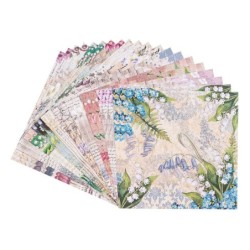 Zestaw papierów 20 kartek, kwiaty, 25x25 cm