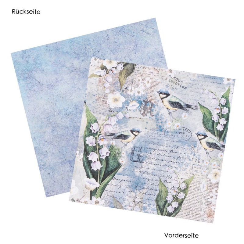 Zestaw papierów kwiaty i motyle 20 kartek, 25x25cm