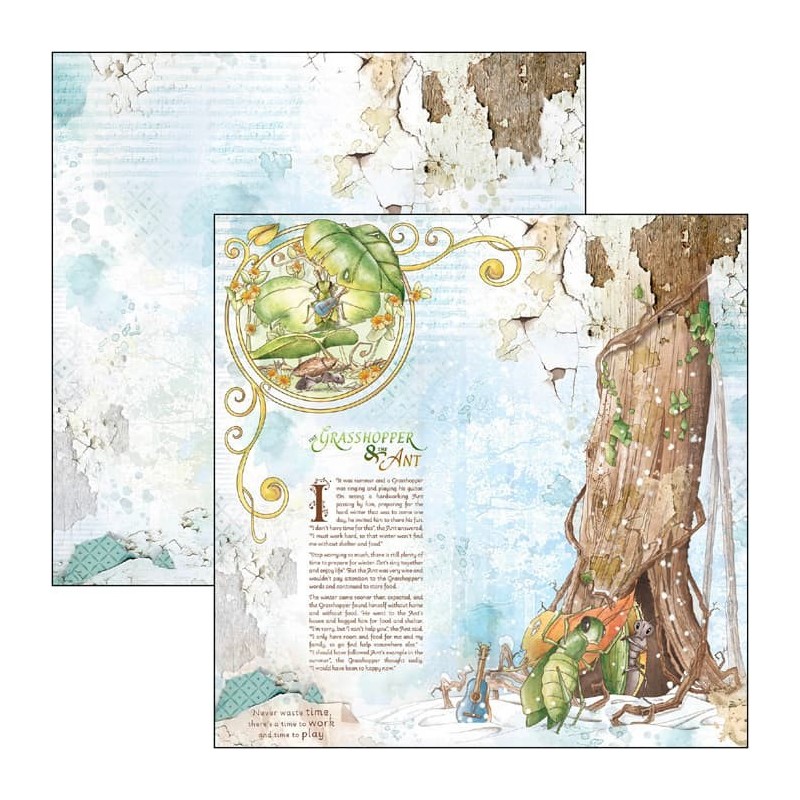 Aesop's Fables zestaw 12 kartek, rozm. 20,3 x 20,3 cm