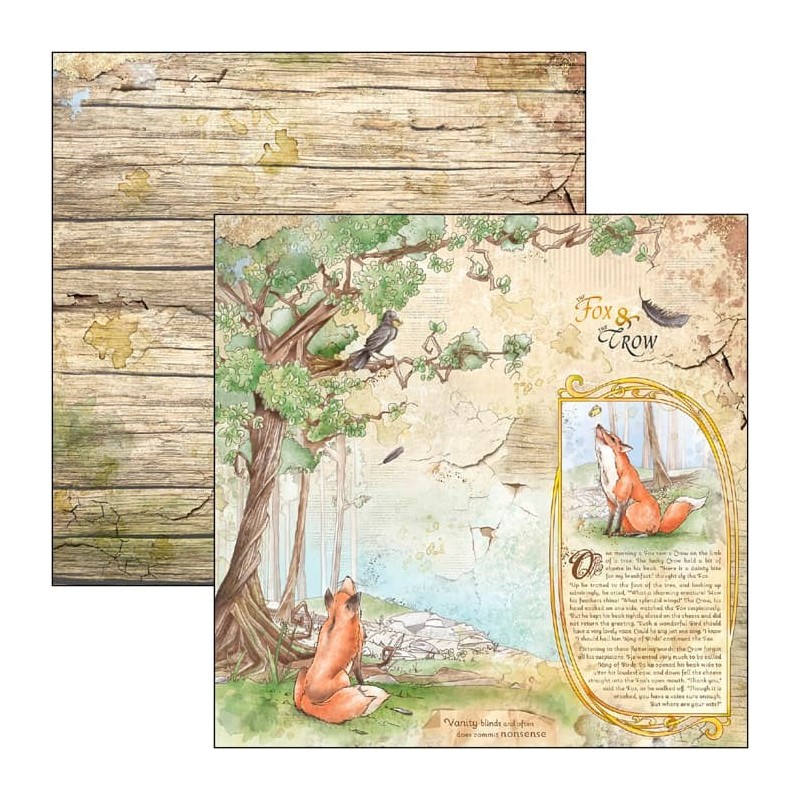 Aesop's Fables zestaw 12 kartek, rozm. 20,3 x 20,3 cm