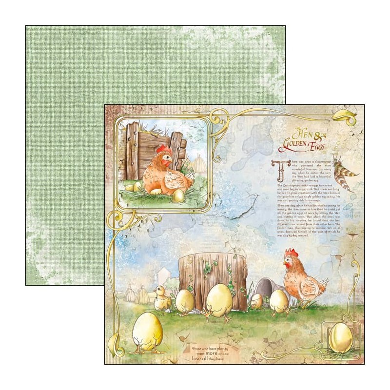 Aesop's Fables zestaw 12 kartek, rozm. 20,3 x 20,3 cm