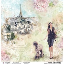 Les rues de Paris arkusz papieru 30,5 cm x 30,5 cm