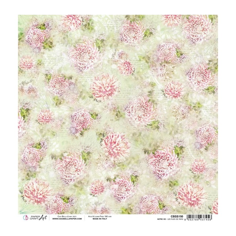 Les rues de Paris arkusz papieru 30,5 cm x 30,5 cm