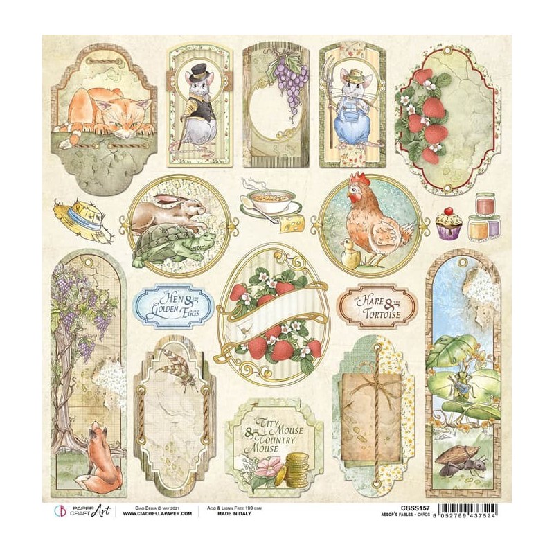 Aesop's Fables arkusz papieru 30,5cm x 30,5cm