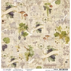 Grapes and mushrooms arkusz papieru, 30,5cm x 30,5cm