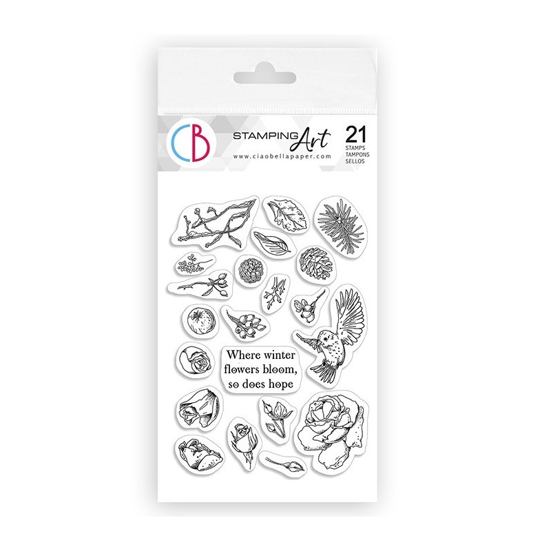 Stemple Ciao Bella, Zima w ogrodzie, 21 szt, rozm. 10x15 cm