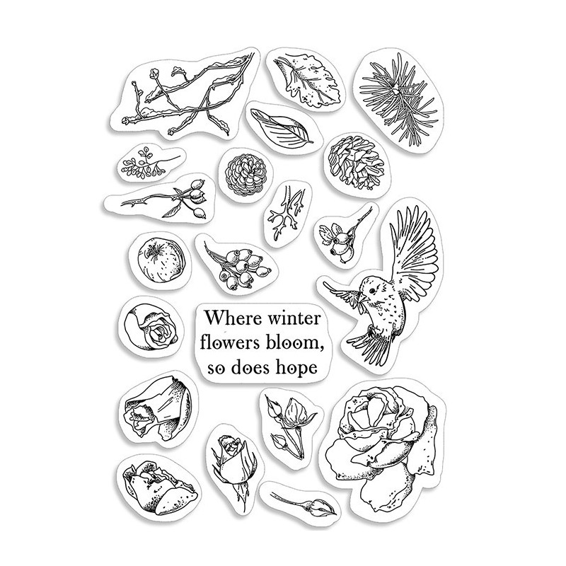 Stemple Ciao Bella, Zima w ogrodzie, 21 szt, rozm. 10x15 cm