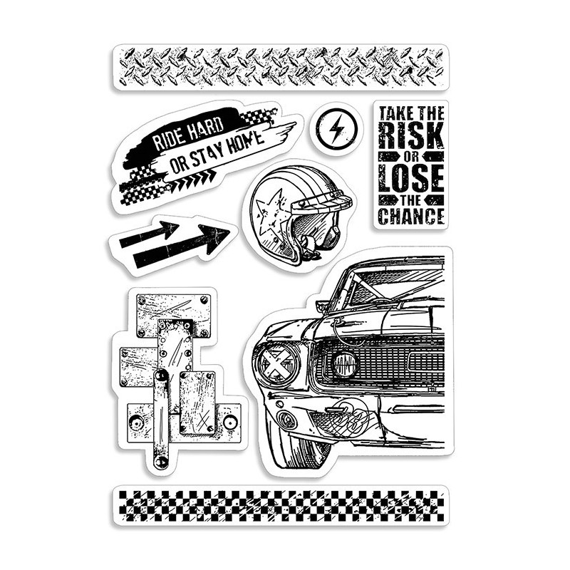 Stemple Ciao Bella, Samochód, 9 szt., rozm. 10x15 cm