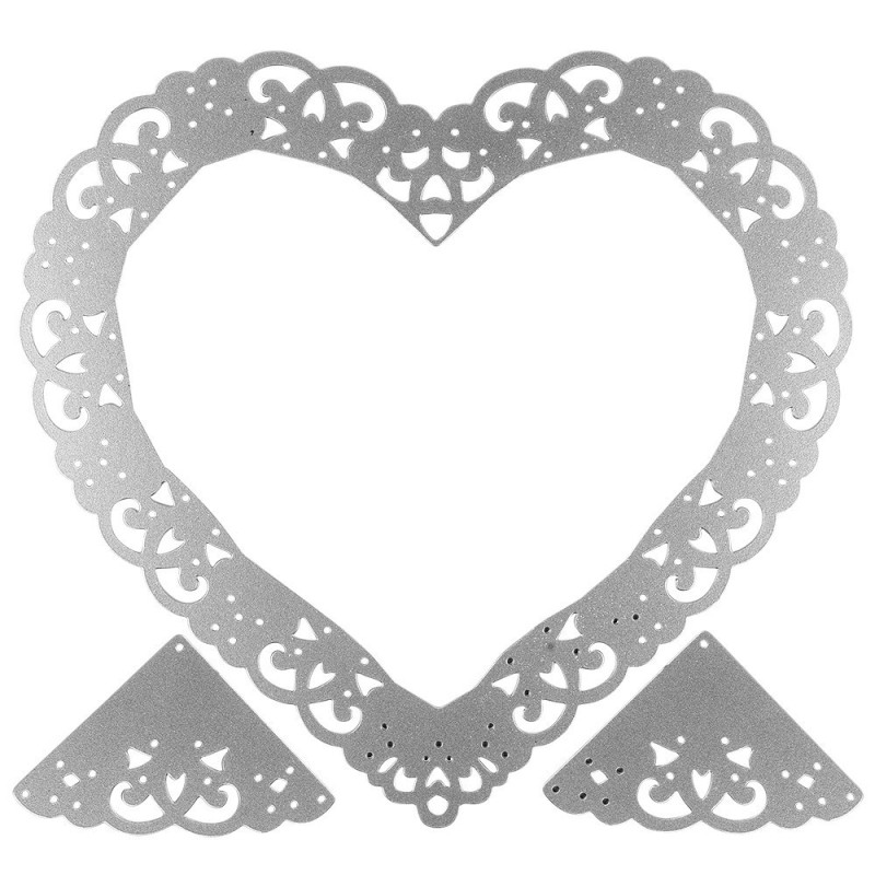 Wykrojnik do papieru 3szt serce