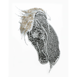 Aplikacja Hot Fix Głowa konia z kamieni – rozmiar A4