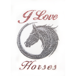 Aplikacja Hot Fix I love Horses z kamieni – rozmiar A4