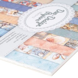 Zestaw papierów motywy morskie, 20 kartek, 25x25cm