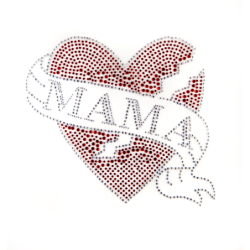 Aplikacja Hot Fix Mama z kamieni – rozmiar 21x19 cm