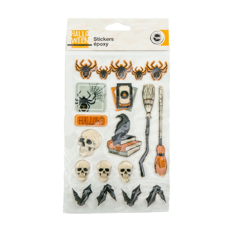 Naklejki z żywicy Halloween 15szt na arkuszu
