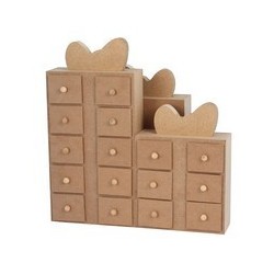 Kalendarz adwentowy MDF 27x28x10,5cm