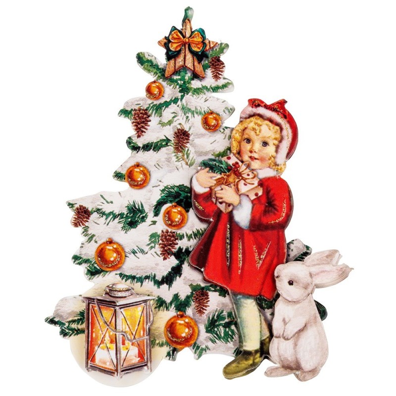 Motywy 3D, Choinka w święta, rozm. 7-9 cm, 10szt.