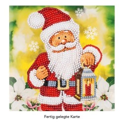 Diamond painting, kartka Mikołaj 16x16cm