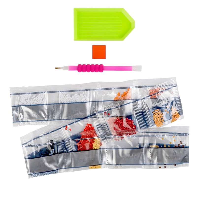 Diamond painting, kartka Mikołaj 16x16cm