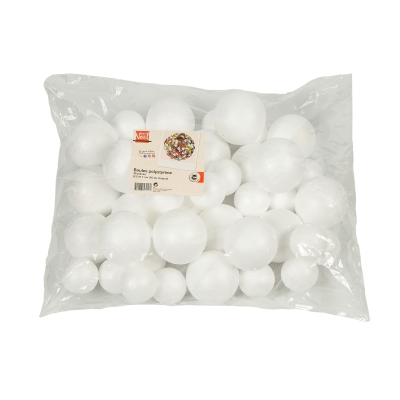 Kule, bombki styropianowe mix 40 szt