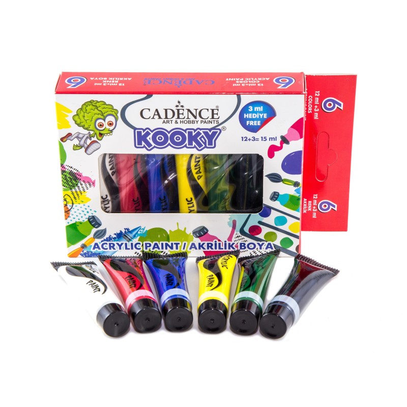 Kooky - zestaw farb dla dzieci 6szt 15 ml
