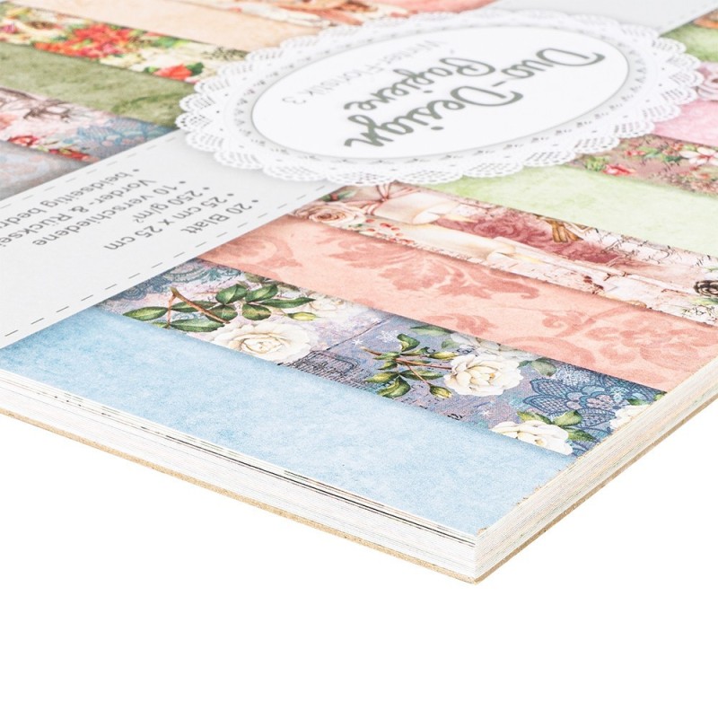 Zestaw papierów, zimowe kwiaty, 20 kartek, 25x25 cm