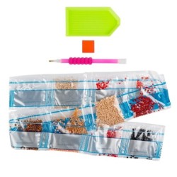 Diamond painting - kartka Miś, rozm. 16x16 cm