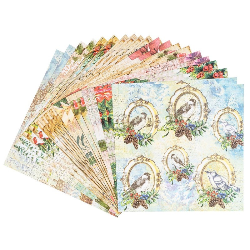 Zestaw papierów, Zimowy czas 2, 20 kartek, 25x25 cm