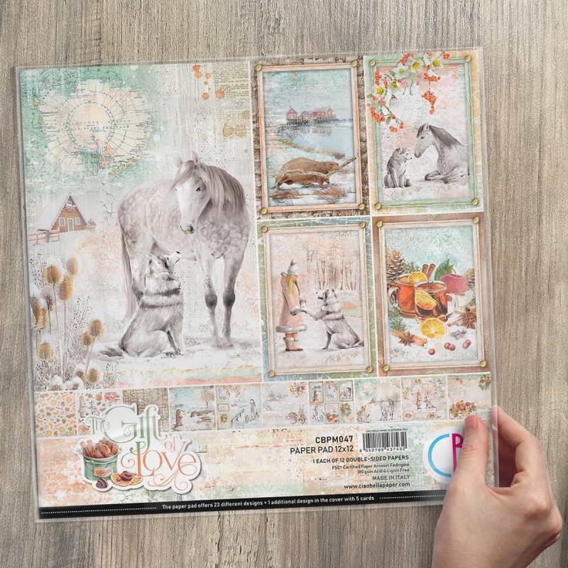 The Gift of Love, zestaw 12 kartek, rozm. 30,5x30,5cm