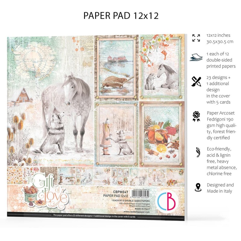 The Gift of Love, zestaw 12 kartek, rozm. 30,5x30,5cm