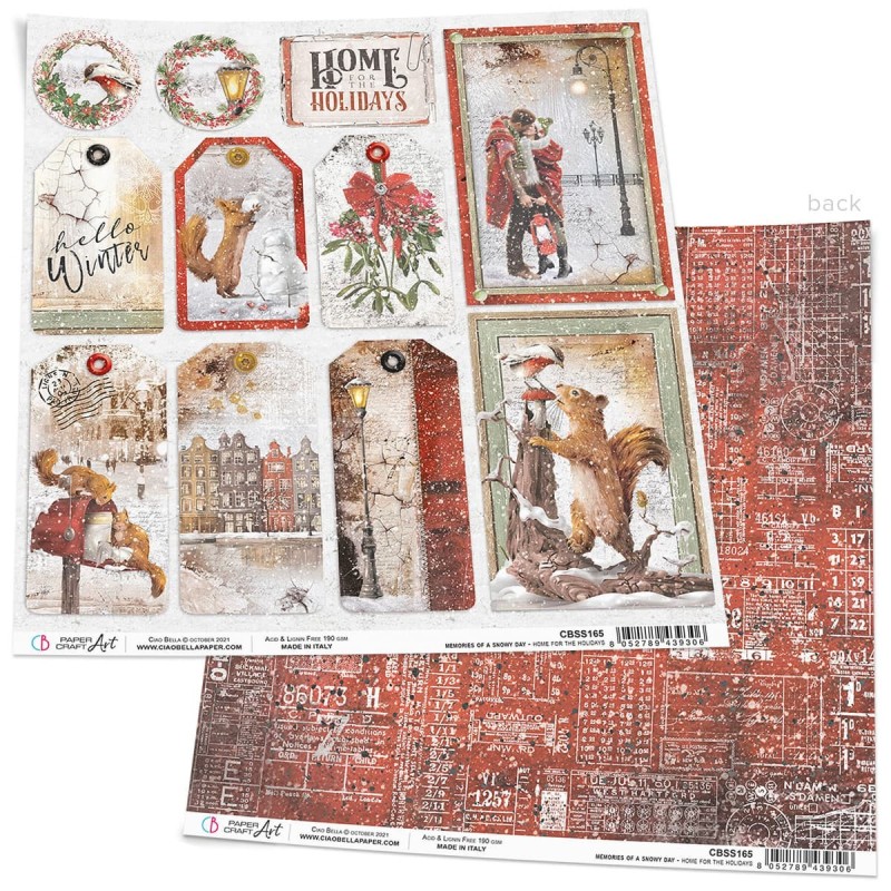 Home for the Holidays, arkusz papieru, rozm. 30,5 x 30,5 cm