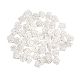 Róże satynowe, Ø 1,5cm, białe, 50 szt