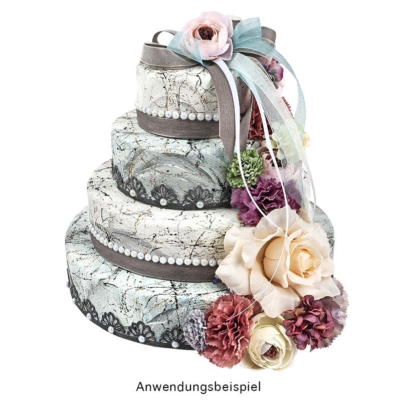 Tort ze styropianu, 4 cokoły, Ø25 cm, Ø20 cm, Ø15 cm, Ø10 cm