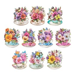 Motywy 3D, kwiaty w...