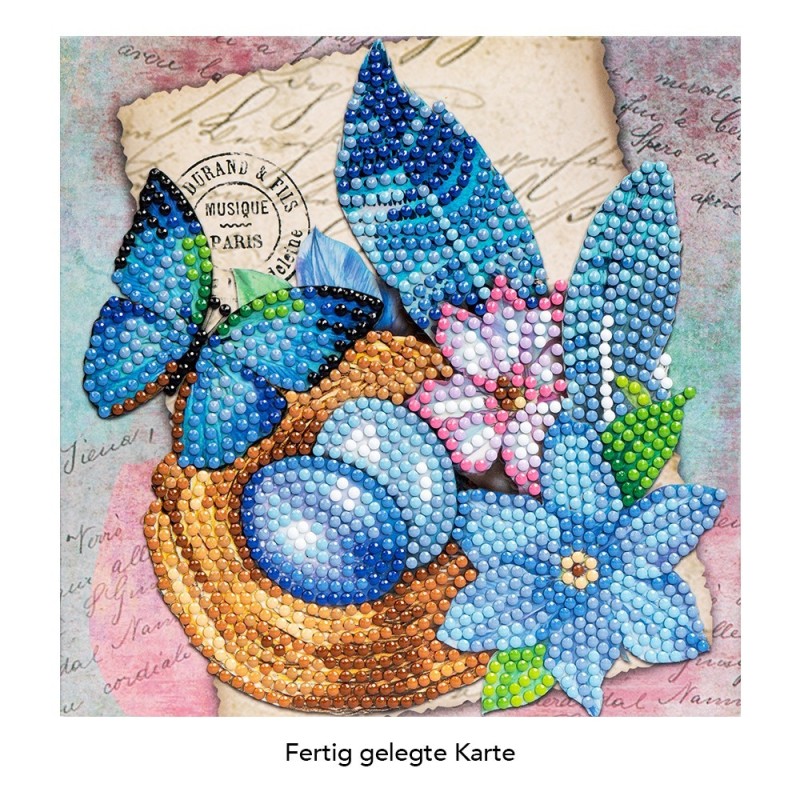 Diamond painting kartka jajko z piórkiem z narzędziami rozm. 16x16 cm