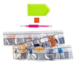 Diamond painting, kartka muszelki, rozm. 16x16cm