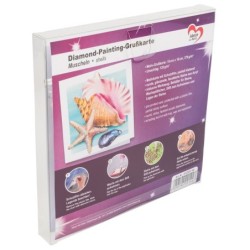 Diamond painting, kartka muszelki, rozm. 16x16cm