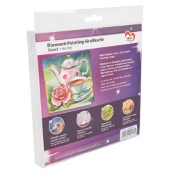 Diamond painting, kartka czas na herbatkę rozm. 16x16cm