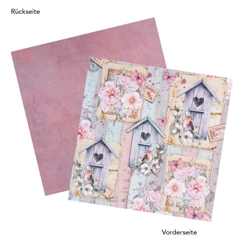 Papier do scrapbookingu, 100 kartek, wiosenno-letnie wzory.