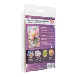 Diamond painting, kartka okolicznościowa, magnolie, 11,5x16,5cm