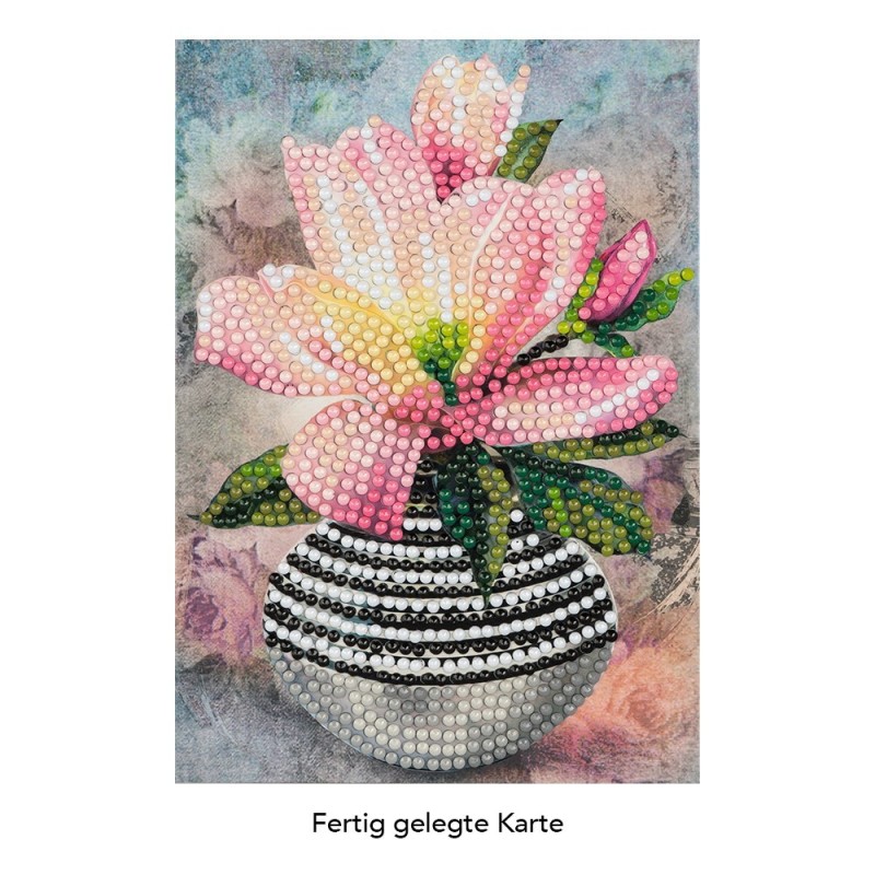 Diamond painting, kartka okolicznościowa, magnolie, 11,5x16,5cm