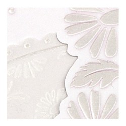 Ekskluzywne bazy do kartek tłoczone – ornament kwiatowy, białe, błyszczące 10 szt